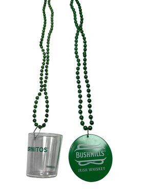 Set of 2 Hornitos Necklace Green Mardi Gras Beads Necklace St Patrick's Day 3e